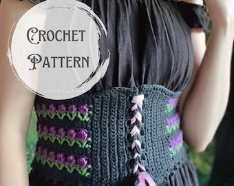 Tulip Corset Belt crochet pattern, crochet corset pattern, crochet pattern