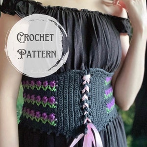 Tulip Corset Belt crochet pattern, crochet corset pattern, crochet pattern