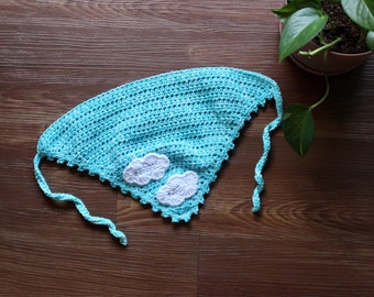 Crochet Bandana, Crochet hair scarf, crochet cloud bandana, Bandana, Crochet Hair Accessories