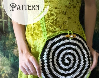 Spiral Bag Crochet Pattern, Crochet digital pattern, Crochet Crossbody bag, Crochet Purse Pattern