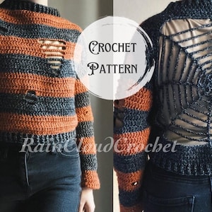 Webs We Weave Sweater | Crochet Sweater Pattern | Halloween pattern | Goth pattern