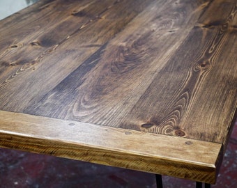 CARSON | Solid Wood Rustic Handmade Custom Built Bespoke Desk Top / Dining Table Top / Top Only