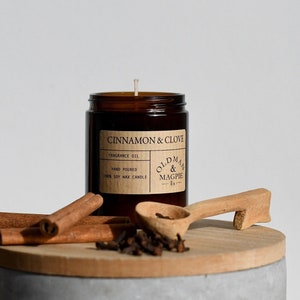 CINNAMON & CLOVE  | 100% Natural Soy Wax Candle - Hand Poured + Vegan Friendly