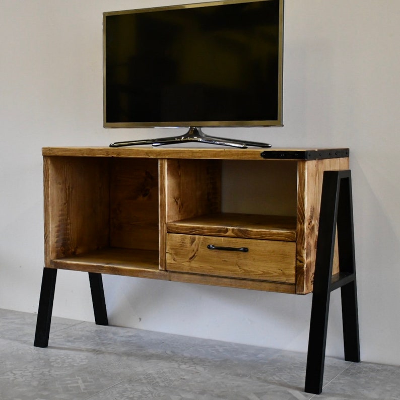 LUNA Solid Wood Media Unit / TV Table / Shelving / Storage / Etsy
