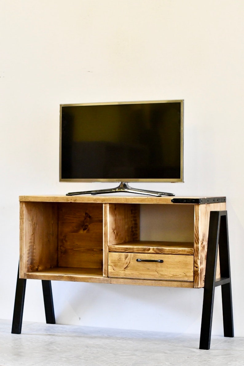 LUNA Solid Wood Media Unit / TV Table / Shelving / Storage / Etsy