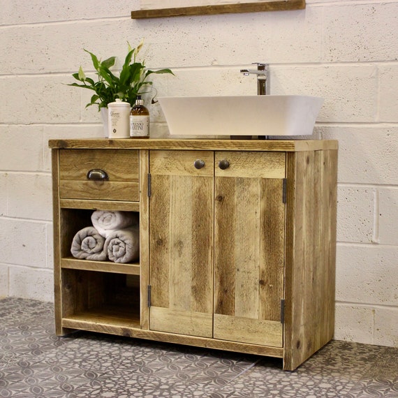 Johna Large Reclaimed Wood Vanity Unit Handmade Modern Etsy