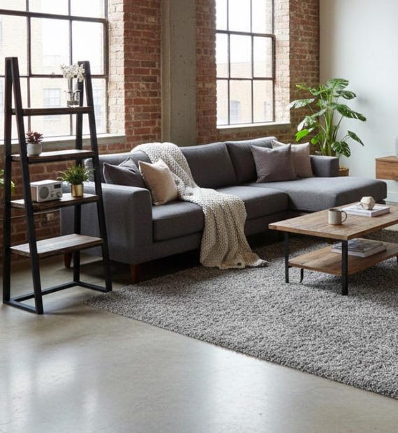 Solid Wood Metal Leaning Ladder Shelf Custom Built Bespoke Handmade Storage Unit | WALDEN