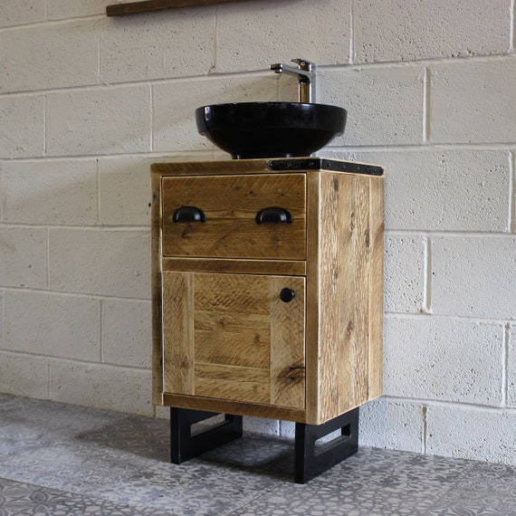 LOLA | Bathroom Vanity Unit | Handmade Bathroom | Bathroom Decor Industrial Farmhouse Rustic Industrial Vanity Unit - Ready To Ship