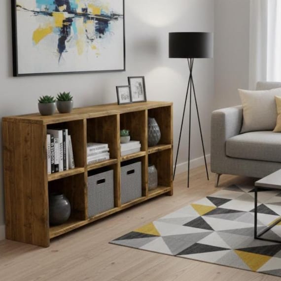 EDITH | Handmade Reclaimed Wood Vinyl Storage Unit | Modern Rustic Display Cabinet |