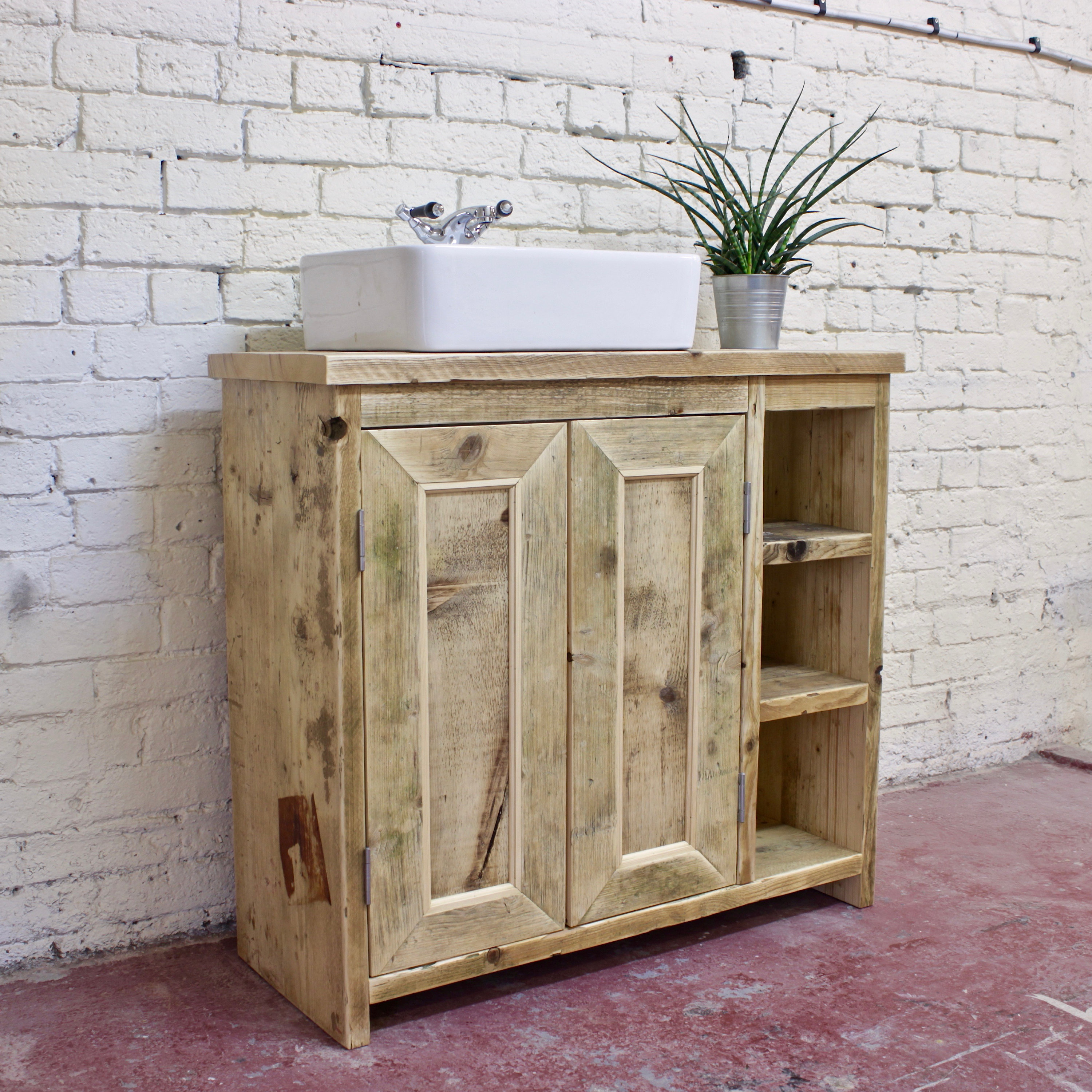 Reclaimed Wood Vanity Unit Uk JOHNA Reclaimed Wood Vanity Unit | Etsy