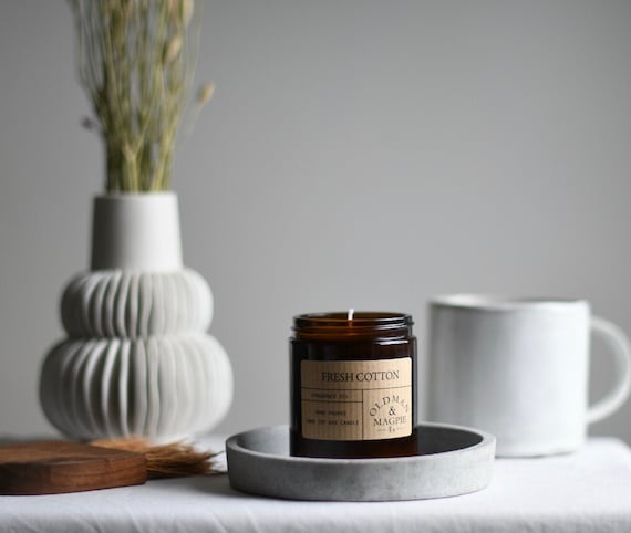 Fresh Cotton | 100% Natural Soy Wax Candle - Hand Poured + Vegan Friendly