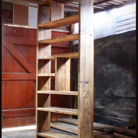 ERNST | Solid Reclaimed Timber | Solid Wood Bookcase | Room Divider Handmade Custom Built Bespoke Room Divider | Living Room Bookcase