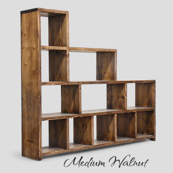 ISSAC | Solid Redwood Pine Bookcase | Handmade Furniture | Storage| Rustic Custom Built Room Divider Bespoke Storage