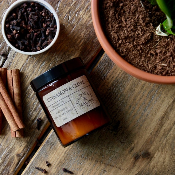 CINNAMON & CLOVE | 100% Natural Soy Wax Candle - Hand Poured + Vegan Friendly