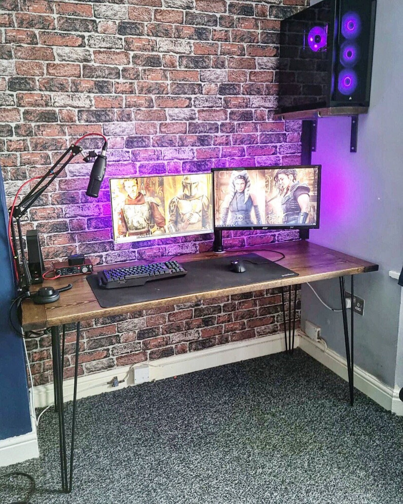 SAMSON Rustic Handmade Desk / Dining Table With Hairpin Legs Etsy UK