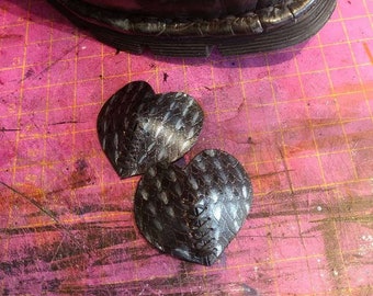 Dragon scale silver and black leather nipple pasties