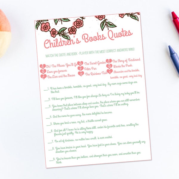 Childrens Book Quote Etsy