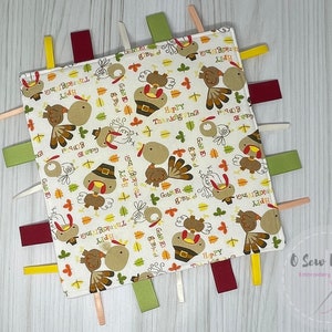 Baby Gift, Crinkle Tag Toy, Sensory Toy, Baby Ribbon Crinkle Toy, Thanksgiving Baby Gift, New Baby, Baby Lovey, Personalized Gift