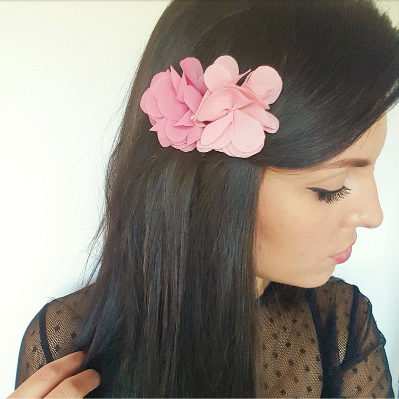 pink flower hair comb hair flower rustic wedding Bohemian bridal comb Bridal accessory