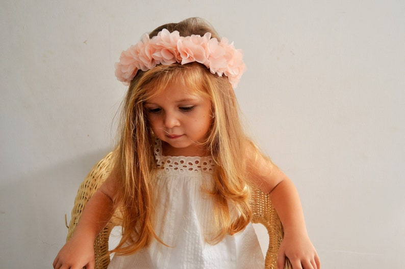 Flower Crown with coral hair light baby girl wedding wedding hair accessory bridesmaid Caterpillar