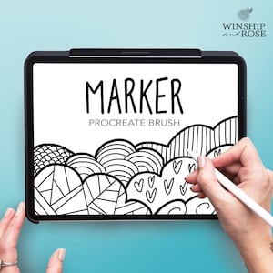 Procreate Ipad Brush for Doodling | Marker Brush | Sharpie Brush | Monoline Marker Procreate Brush | Ipad Brush | Ipad Tools | Doodle Brush