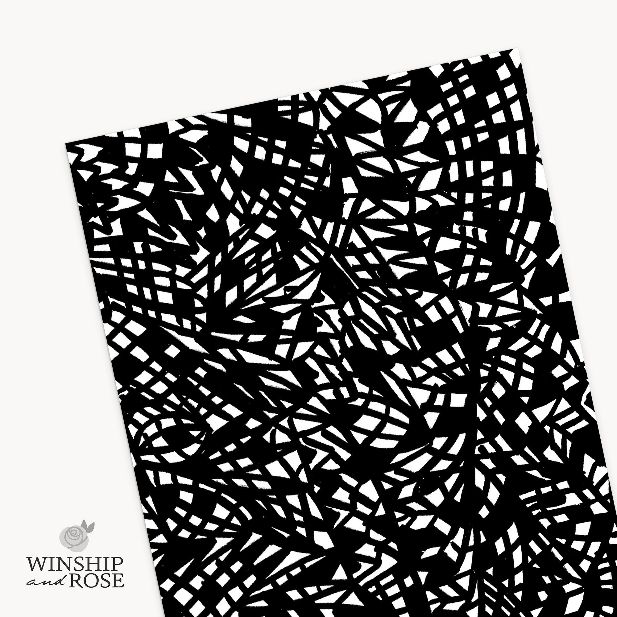 Printable Black White Card Geometric Card Blank Card | Etsy