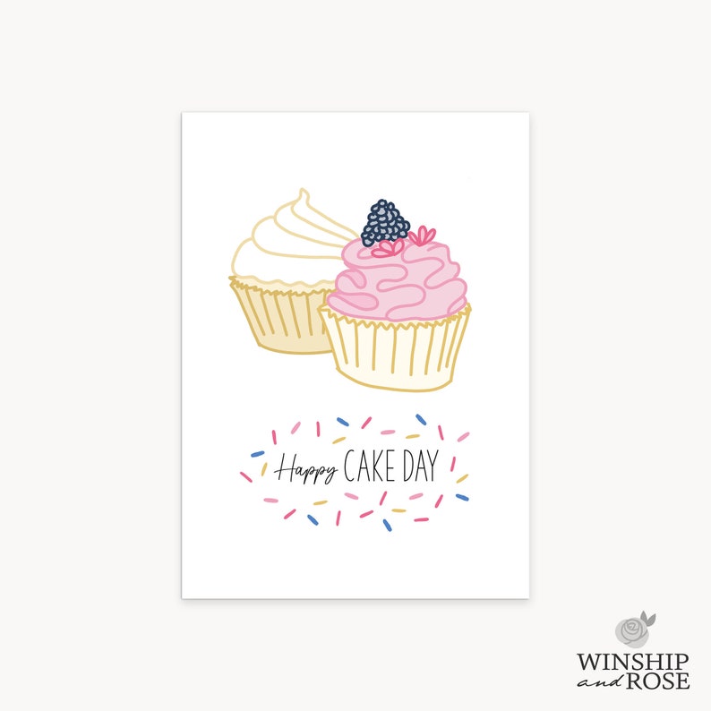 Printable Birthday Cupcake Card Cake Card Cupcake Card | Etsy