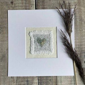 Embroidered Heart Picture, Heart Picture, Green Heart Picture