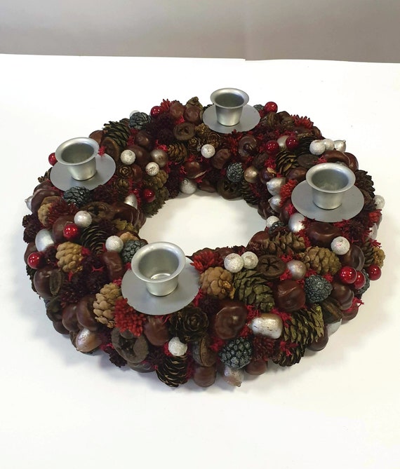 Advent Wreath Christmas Wreath Advent Candle Natural Etsy