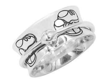 Energy Stone SON sterling silver meditation spinner ring (US84-S)