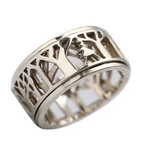 Energy Stone "LADY IN NATURE" Sterling Silver Meditation Spinner Ring (Style# US80-L)