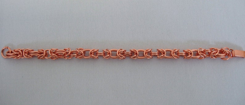 Bright Color Red Copper Chain Maille Mail Charm Bracelet 7 inches 18cm long Secure Clasp sku#66
