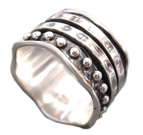Energy Stone 925 Sterling Silver Balance /& Beauty Meditation Spinner Ring Brass /& Copper Spinners Leaf Pattern Base Ring Style USA88