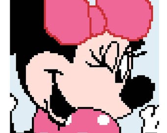 Pattern grid for Minnie Mouse baby afghan