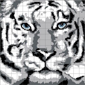 White Tiger Afghan pattern grid