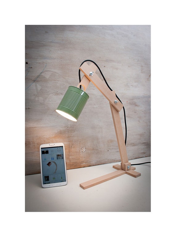 Green Table lamps lamps lighting desk lamps wood desk Etsy