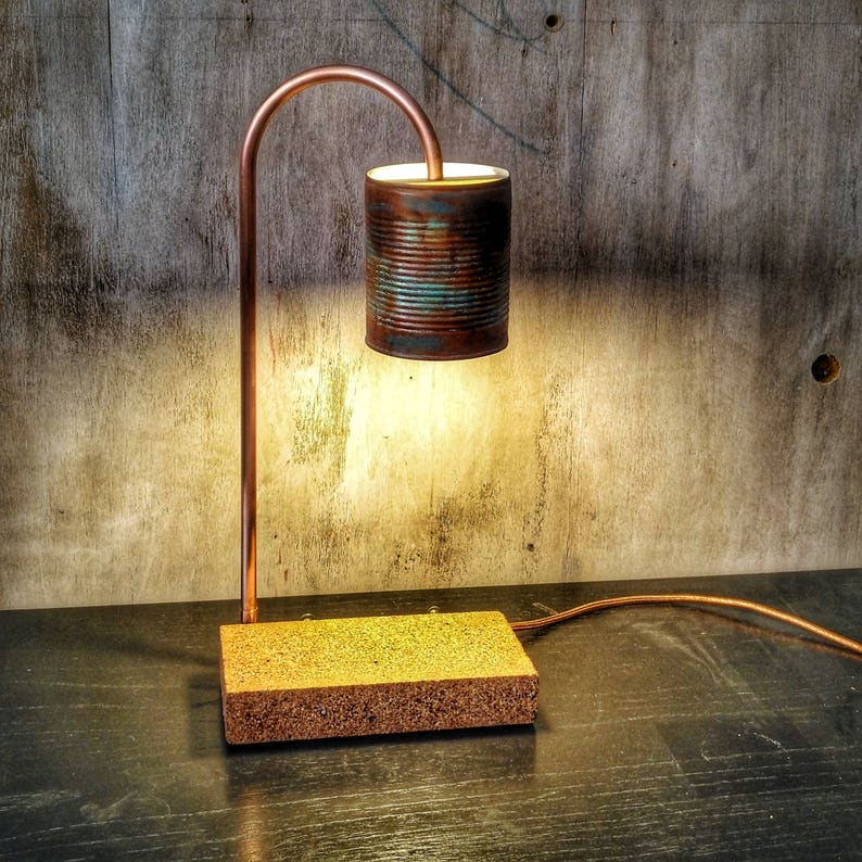 industrial copper table lamp