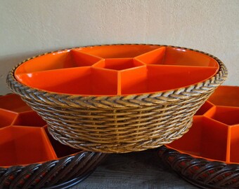 Miska na przekąski Emsa, miska na przekąski, Emsa, miska na frytki Emsa, retro camping, plastikowy fantastyczny, pomarańczowy plastik, wystrój domu z lat 70., impreza z lat 70., mcm