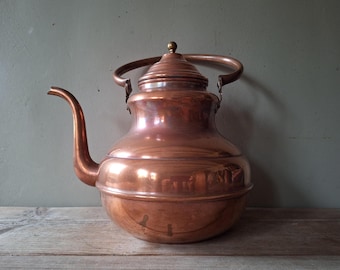 XL, copper jug, copper coffee pot, midcentury styling, dried flowers, red copper, rustic wedding, country living, shabby chic, 60s
