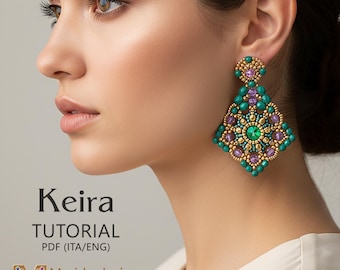 KEIRA Beaded Dangle Earrings PDF Tutorial | Bead Weaving Pattern
