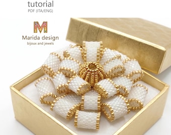 CHRISTMASLICIOUS Beaded Bow PDF Tutorial | Peyote Stitch Holiday Ornament (Pendant, Brooch) Pattern