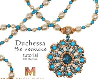 DUCHESSA Beaded Necklace PDF Tutorial | DIY Pearl & Crystal Pendant Necklace Pattern