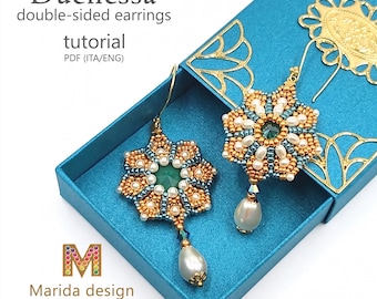 DUCHESSA Reversible Earrings PDF Tutorial | 3-in-1 Bead Weaving Pattern