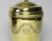 Artificers Guild Arts and Crafts brass tea caddy designed by Edward Spencer.