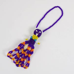 Vintage 1960s glass bead work hanging pomander.