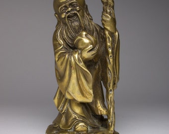 Vintage Chinese gilded bronze figure of Shoulao