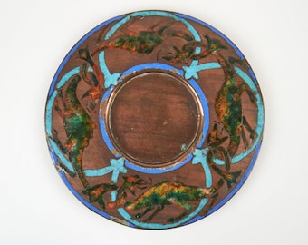 1930年代 銀製 インク壺 ドラゴン彫刻付き