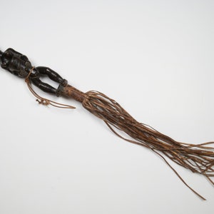Antique African 19th-early 20th century Baule, Ivory Coast tribal ceremonial fly whisk.