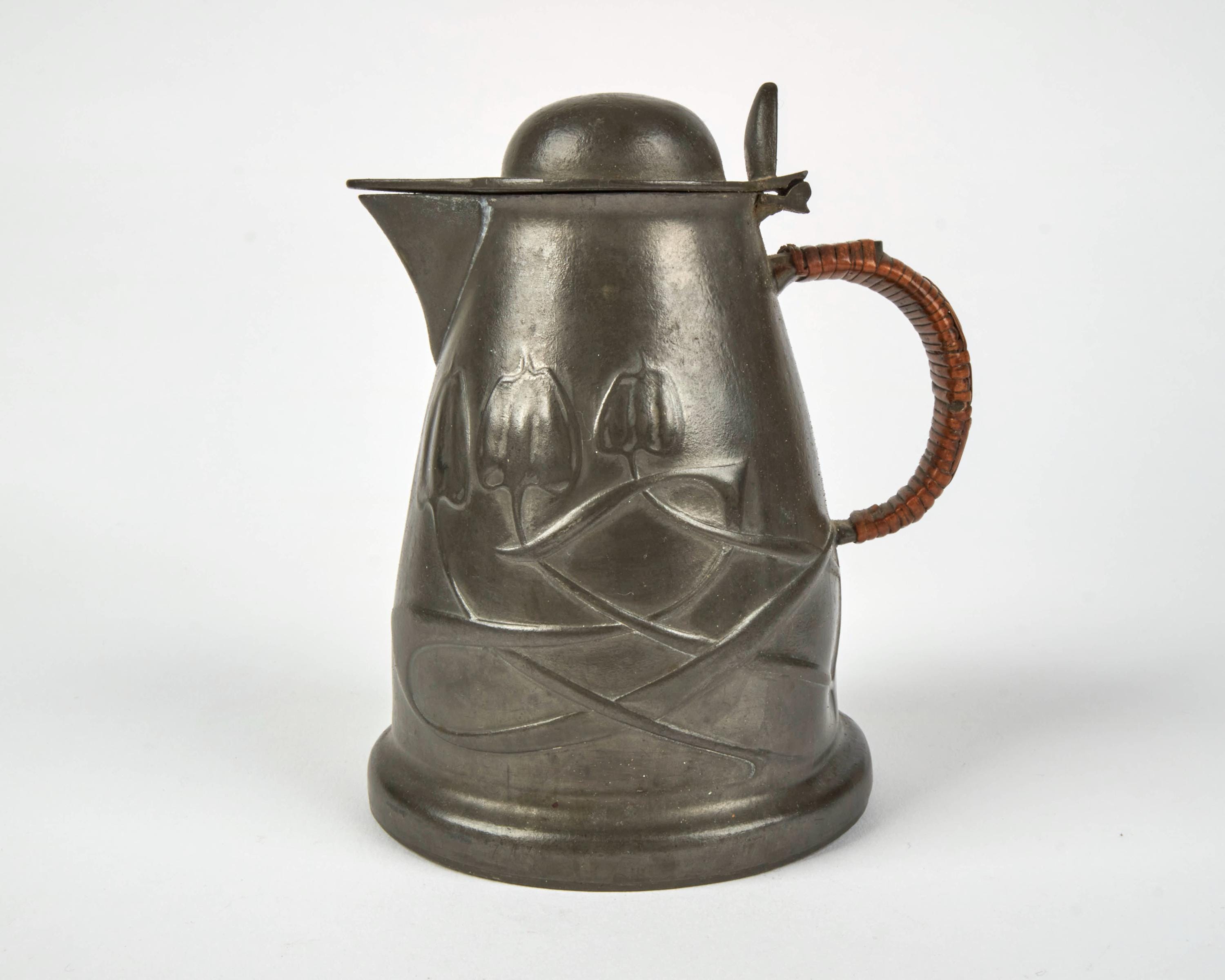 Antique 1900s Liberty & Co Arts and Crafts 0958 Pewter Jug