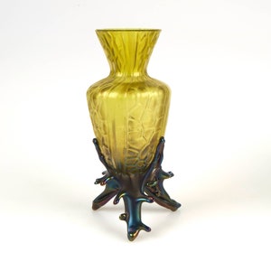 Antique 1900s Bohemian Art Nouveau glass vase.